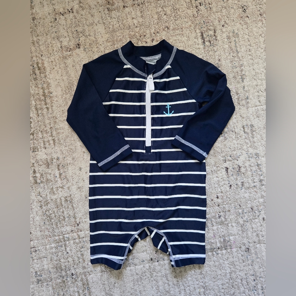 Carter's Navy Striped Baby One Piece Swimsuit